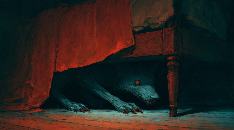 El perro bajo la cama